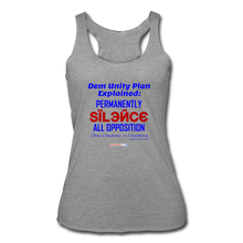 Load image into Gallery viewer, DEM UNITY PLAN - Women’s Tri-Blend Racerback Tank - heather gray
