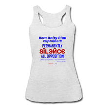 Load image into Gallery viewer, DEM UNITY PLAN - Women’s Tri-Blend Racerback Tank - heather white
