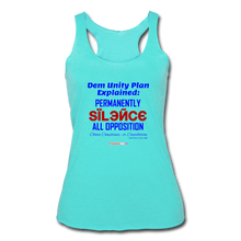 Load image into Gallery viewer, DEM UNITY PLAN - Women’s Tri-Blend Racerback Tank - turquoise
