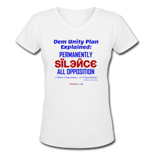 Load image into Gallery viewer, DEM UNITY PLAN - Women&#39;s V-Neck T-Shirt - white
