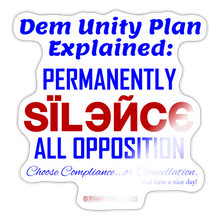 Load image into Gallery viewer, DEM UNITY PLAN - Sticker - white glossy
