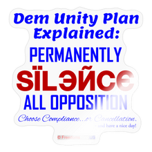 Load image into Gallery viewer, DEM UNITY PLAN - Sticker - transparent glossy
