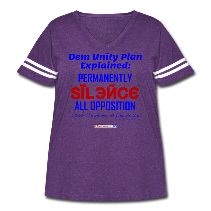 DEM UNITY PLAN - Women's Curvy Vintage Sport T-Shirt - vintage purple/white