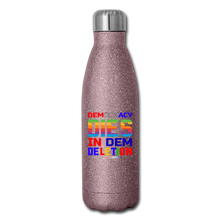 Load image into Gallery viewer, DEMOCRACY DIES IN DEM DELETION - Insulated Stainless Steel Water Bottle - pink glitter
