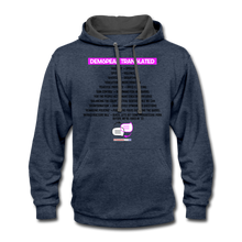 Load image into Gallery viewer, DEMSPEAK TRANSLATED - Contrast Hoodie - indigo heather/asphalt
