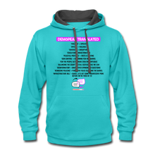 Load image into Gallery viewer, DEMSPEAK TRANSLATED - Contrast Hoodie - scuba blue/asphalt
