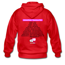 Load image into Gallery viewer, DEMSPEAK TRANSLATED - Gildan Heavy Blend Adult Zip Hoodie - red
