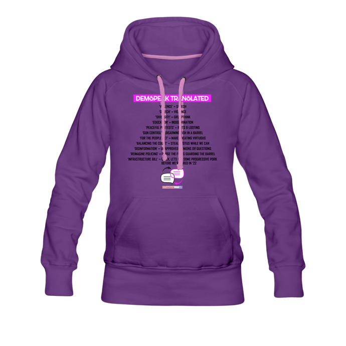 DEMSPEAK TRANSLATED - Women’s Premium Hoodie - purple