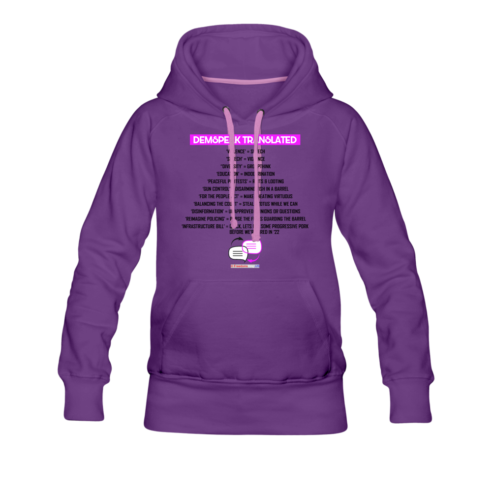 DEMSPEAK TRANSLATED - Women’s Premium Hoodie - purple