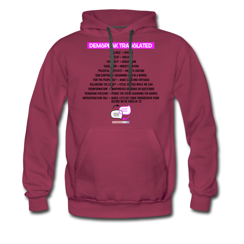 DEMSPEAK TRANSLATED - Men’s Premium Hoodie - burgundy