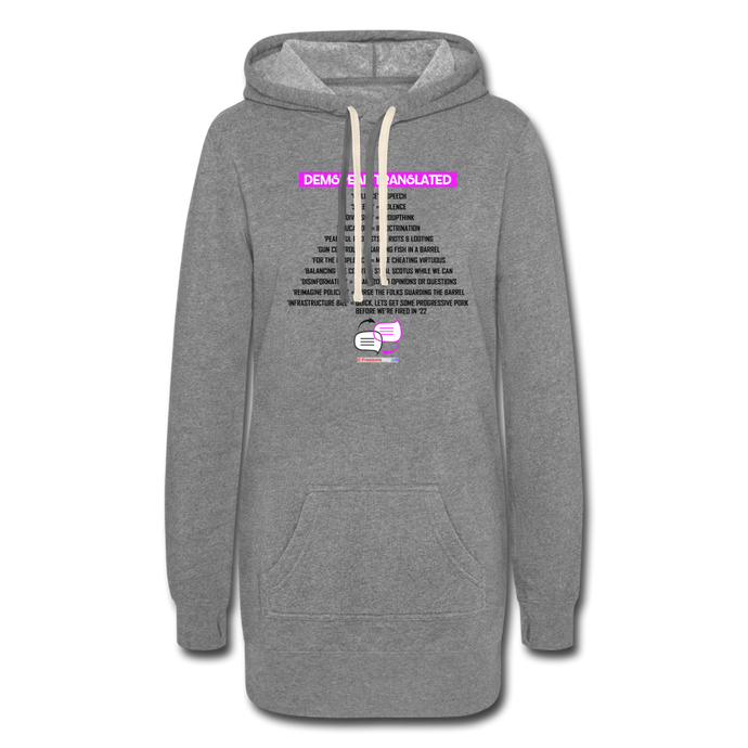 DEMSPEAK TRANSLATED - Women's Hoodie Dress - heather gray