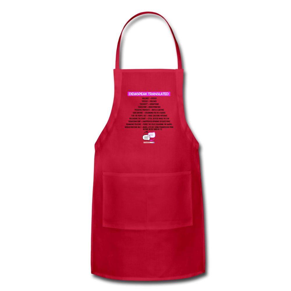 DEMSPEAK TRANSLATED - Adjustable Apron - red