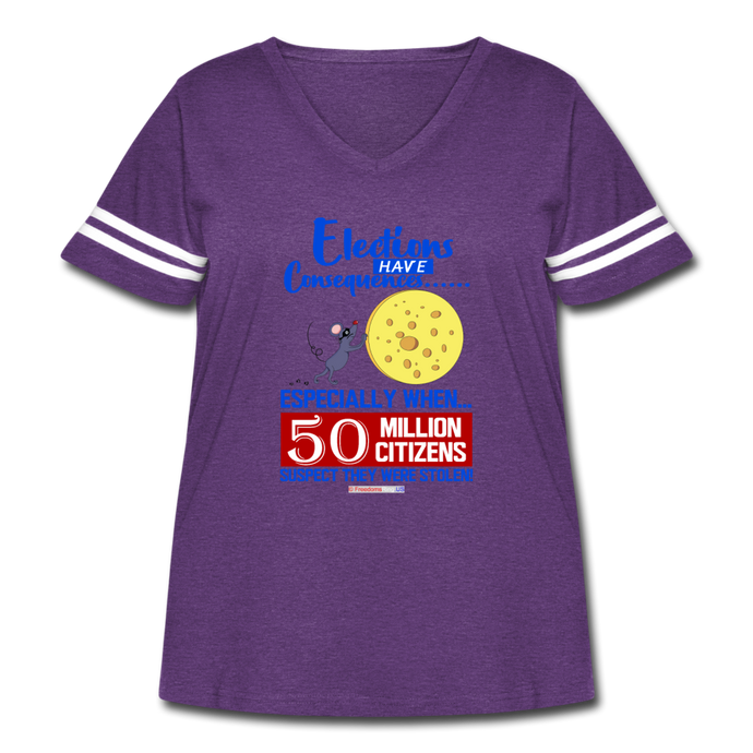 ELECTIONS HAVE CONSEQUENCES... - Women's Curvy Vintage Sport T-Shirt - vintage purple/white