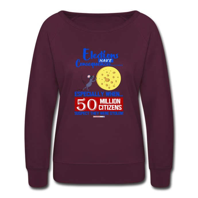 ELECTIONS HAVE CONSEQUENCES... - Women’s Crewneck Sweatshirt - plum