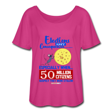 Load image into Gallery viewer, ELECTIONS HAVE CONSEQUENCES... - Women’s Flowy T-Shirt - dark pink
