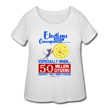 Load image into Gallery viewer, ELECTIONS HAVE CONSEQUENCES... - Women’s Curvy T-Shirt - white
