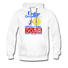 Load image into Gallery viewer, ELECTIONS HAVE CONSEQUENCES... - Men’s Premium Hoodie - white
