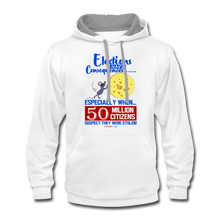 Load image into Gallery viewer, ELECTIONS HAVE CONSEQUENCES... - Contrast Hoodie - white/gray
