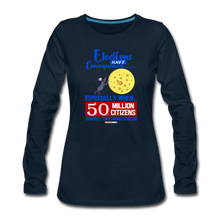 Load image into Gallery viewer, ELECTIONS HAVE CONSEQUENCES... - Women&#39;s Premium Long Sleeve T-Shirt - deep navy
