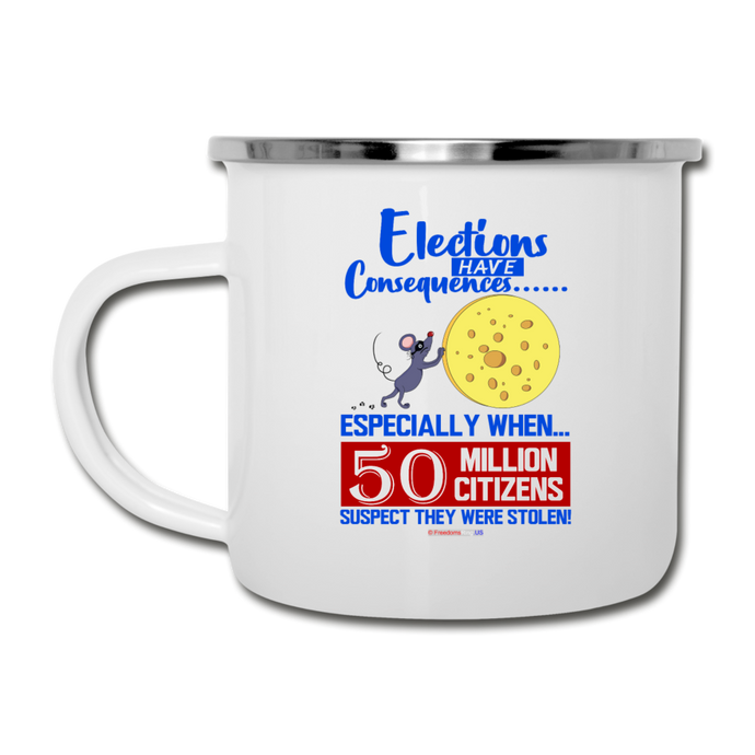 ELECTIONS HAVE CONSEQUENCES... - Camper Mug - white