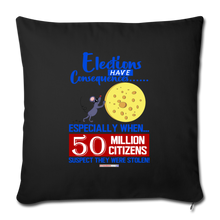 Load image into Gallery viewer, ELECTIONS HAVE CONSEQUENCES... - Throw Pillow Cover 18” x 18” - black
