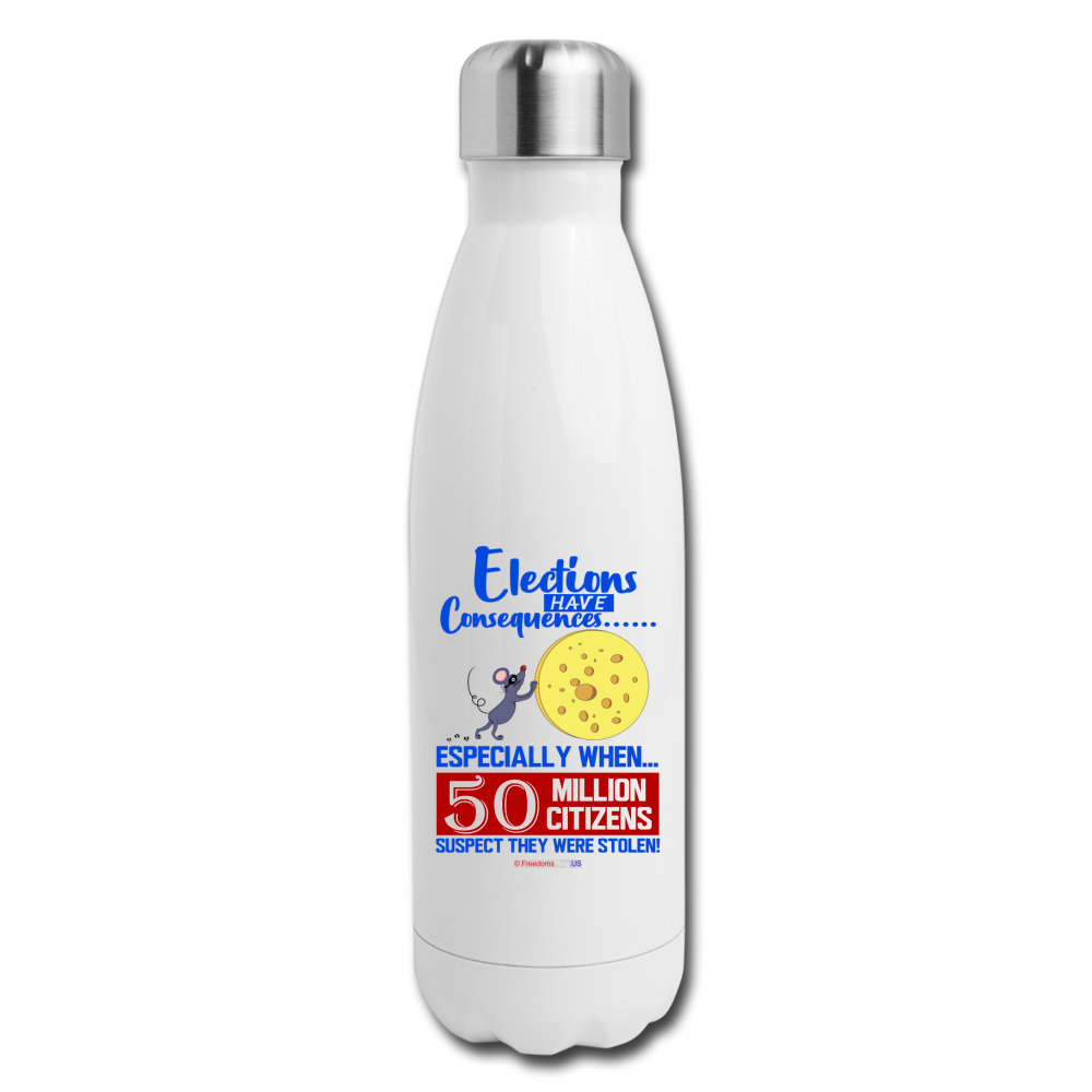 ELECTIONS HAVE CONSEQUENCES... - Insulated Stainless Steel Water Bottle - white