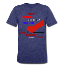 Load image into Gallery viewer, GOODBYE AMERICAN FREEDOM - Unisex Tri-Blend T-Shirt - heather indigo
