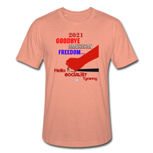 Load image into Gallery viewer, GOODBYE AMERICAN FREEDOM - Unisex Heather Prism T-Shirt - heather prism sunset
