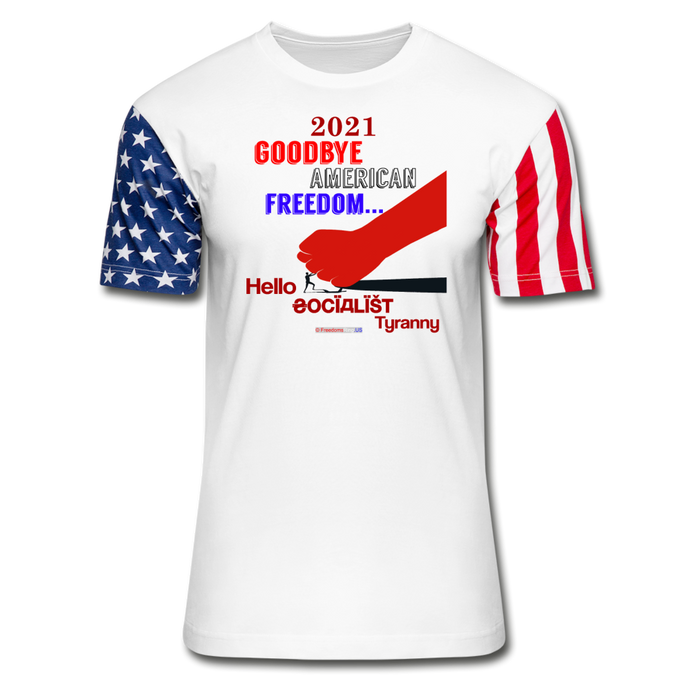 GOODBYE AMERICAN FREEDOM - Stars & Stripes T-Shirt - white