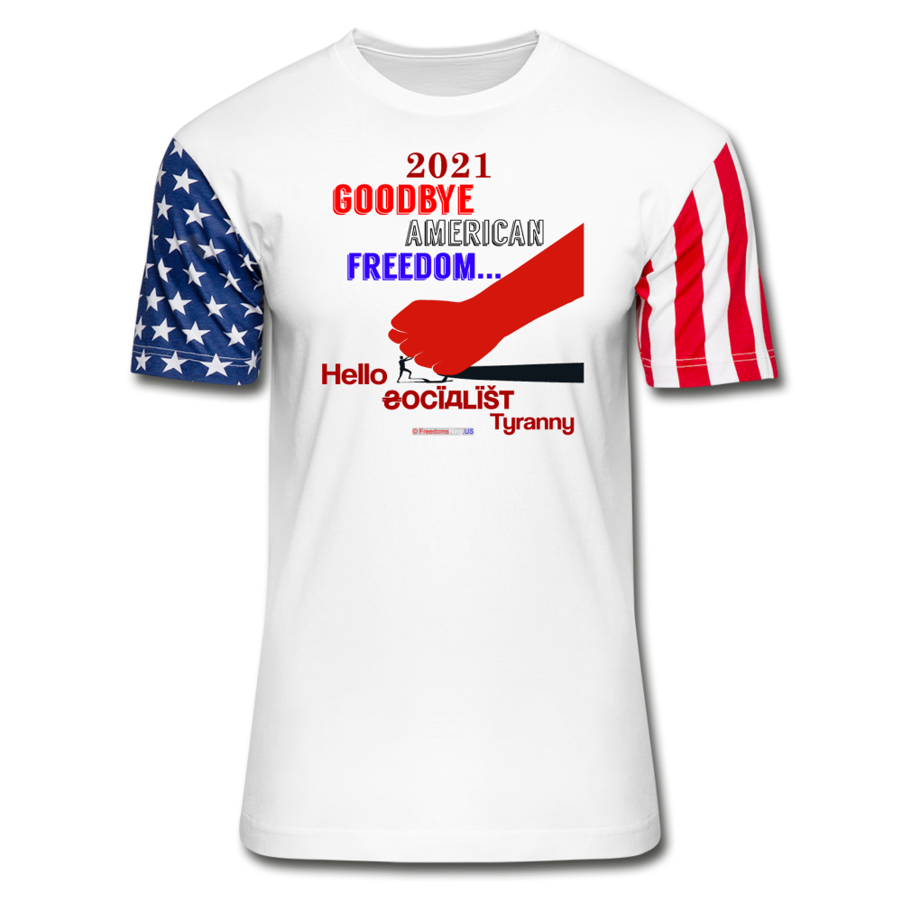 GOODBYE AMERICAN FREEDOM - Stars & Stripes T-Shirt - white