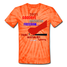 Load image into Gallery viewer, GOODBYE AMERICAN FREEDOM - Unisex Tie Dye T-Shirt - spider orange
