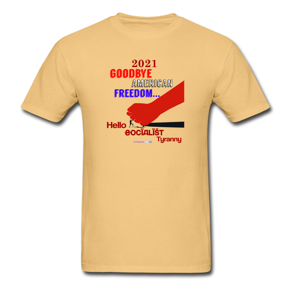 GOODBYE AMERICAN FREEDOM - Unisex ComfortWash Garment Dyed T-Shirt - light yellow