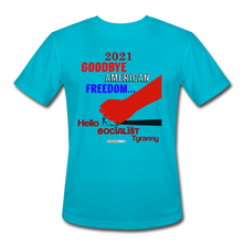 Load image into Gallery viewer, GOODBYE AMERICAN FREEDOM - Men’s Moisture Wicking Performance T-Shirt - turquoise
