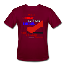 Load image into Gallery viewer, GOODBYE AMERICAN FREEDOM - Men’s Moisture Wicking Performance T-Shirt - burgundy
