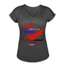 Load image into Gallery viewer, GOODBYE AMERICAN FREEDOM - Women&#39;s Tri-Blend V-Neck T-Shirt - deep heather
