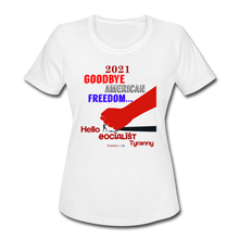 Load image into Gallery viewer, GOODBYE AMERICAN FREEDOM - Women&#39;s Moisture Wicking Performance T-Shirt - white
