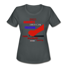 Load image into Gallery viewer, GOODBYE AMERICAN FREEDOM - Women&#39;s Moisture Wicking Performance T-Shirt - charcoal
