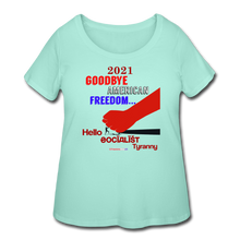 Load image into Gallery viewer, GOODBYE AMERICAN FREEDOM - Women’s Curvy T-Shirt - mint
