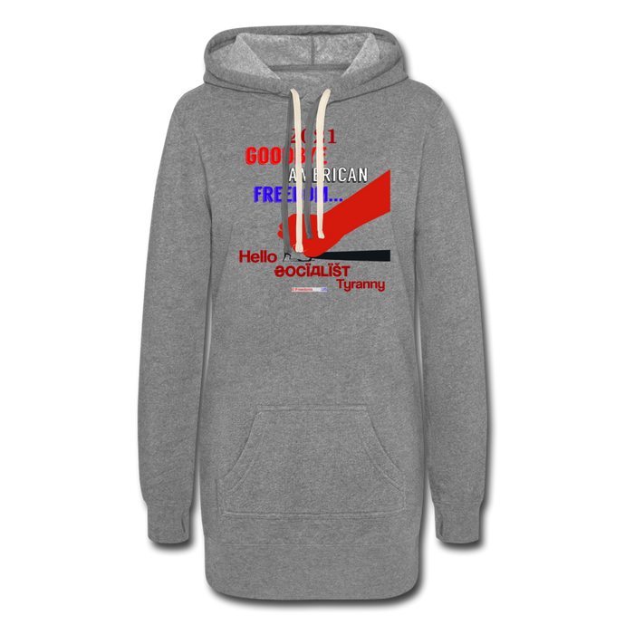 GOODBYE AMERICAN FREEDOM - Women's Hoodie Dress - heather gray