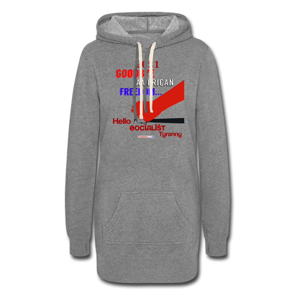 GOODBYE AMERICAN FREEDOM - Women's Hoodie Dress - heather gray