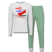 Load image into Gallery viewer, GOODBYE AMERICAN FREEDOM - Unisex Pajama Set - white/green stripe
