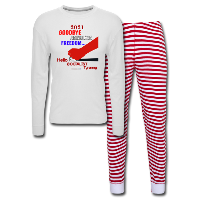 GOODBYE AMERICAN FREEDOM - Unisex Pajama Set - white/red stripe