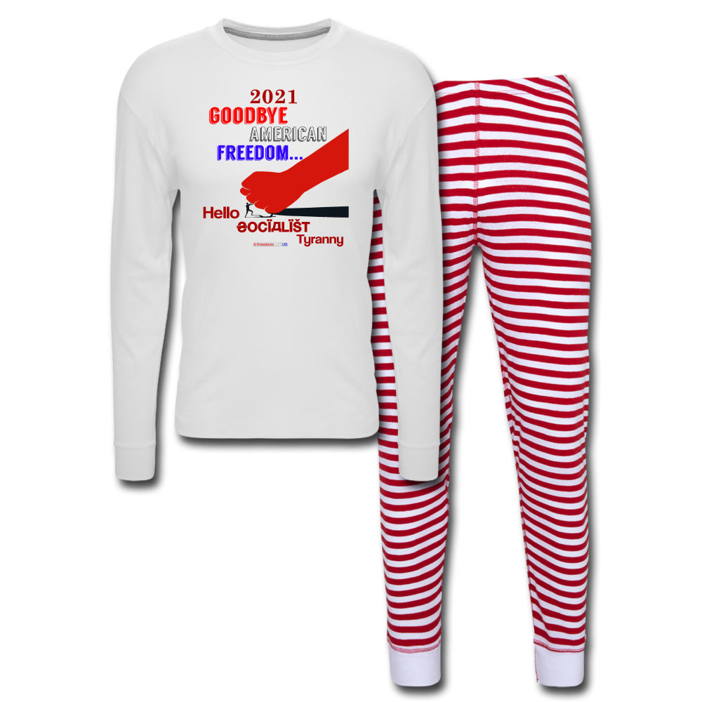 GOODBYE AMERICAN FREEDOM - Unisex Pajama Set - white/red stripe