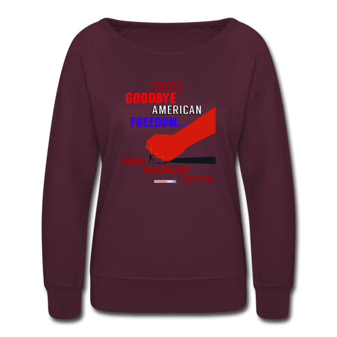 GOODBYE AMERICAN FREEDOM - Women’s Crewneck Sweatshirt - plum