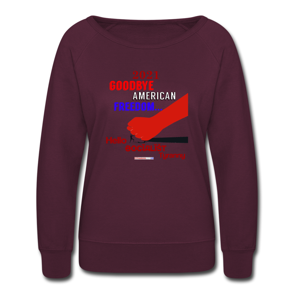 GOODBYE AMERICAN FREEDOM - Women’s Crewneck Sweatshirt - plum