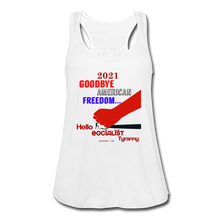 Load image into Gallery viewer, GOODBYE AMERICAN FREEDOM - Women&#39;s Flowy Tank Top by Bella - white
