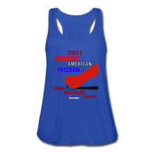 Load image into Gallery viewer, GOODBYE AMERICAN FREEDOM - Women&#39;s Flowy Tank Top by Bella - royal blue
