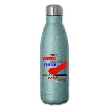 Load image into Gallery viewer, GOODBYE AMERICAN FREEDOM - Insulated Stainless Steel Water Bottle - turquoise glitter
