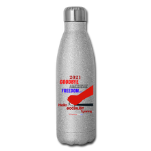 Load image into Gallery viewer, GOODBYE AMERICAN FREEDOM - Insulated Stainless Steel Water Bottle - silver glitter
