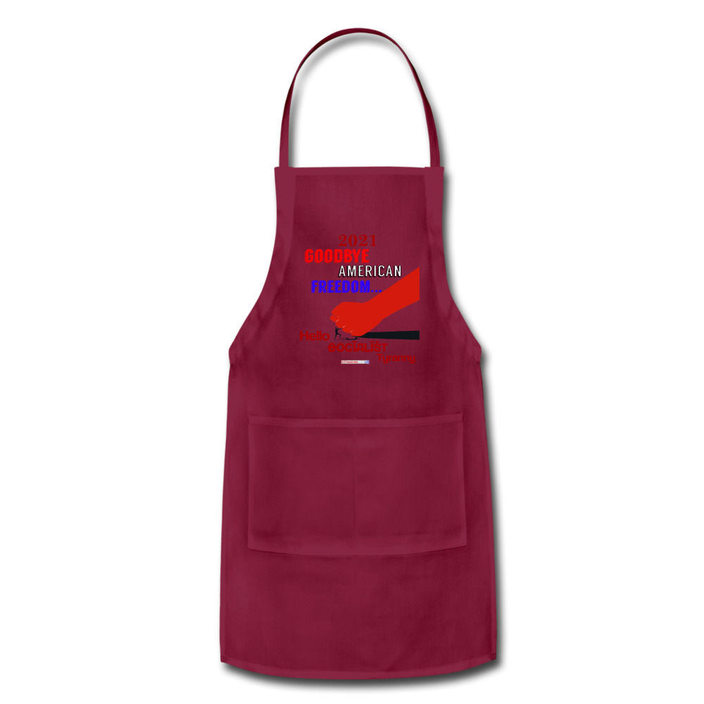 GOODBYE AMERICAN FREEDOM - Adjustable Apron - burgundy